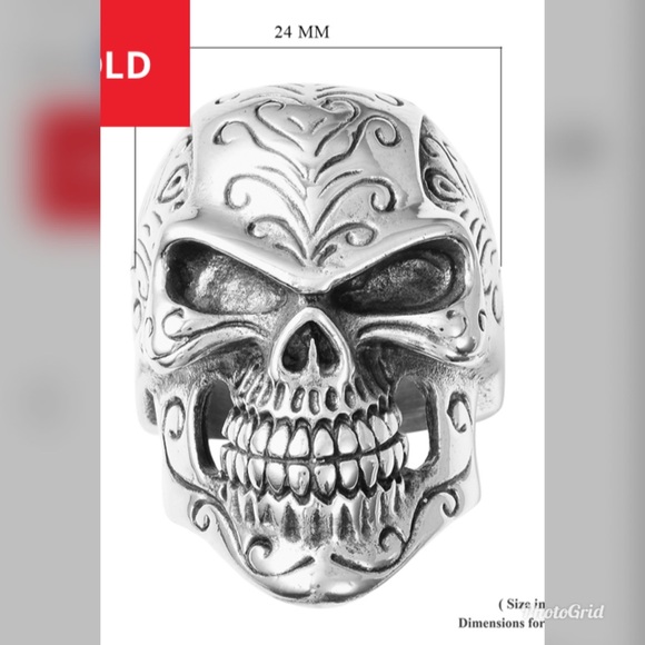 Evil King Men Ring Black Oxidized Stainless Steel - Picture 5 of 7